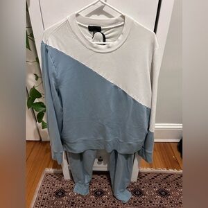 Summersalt women’s XL matching cozy loungewear set with joggers, color block top